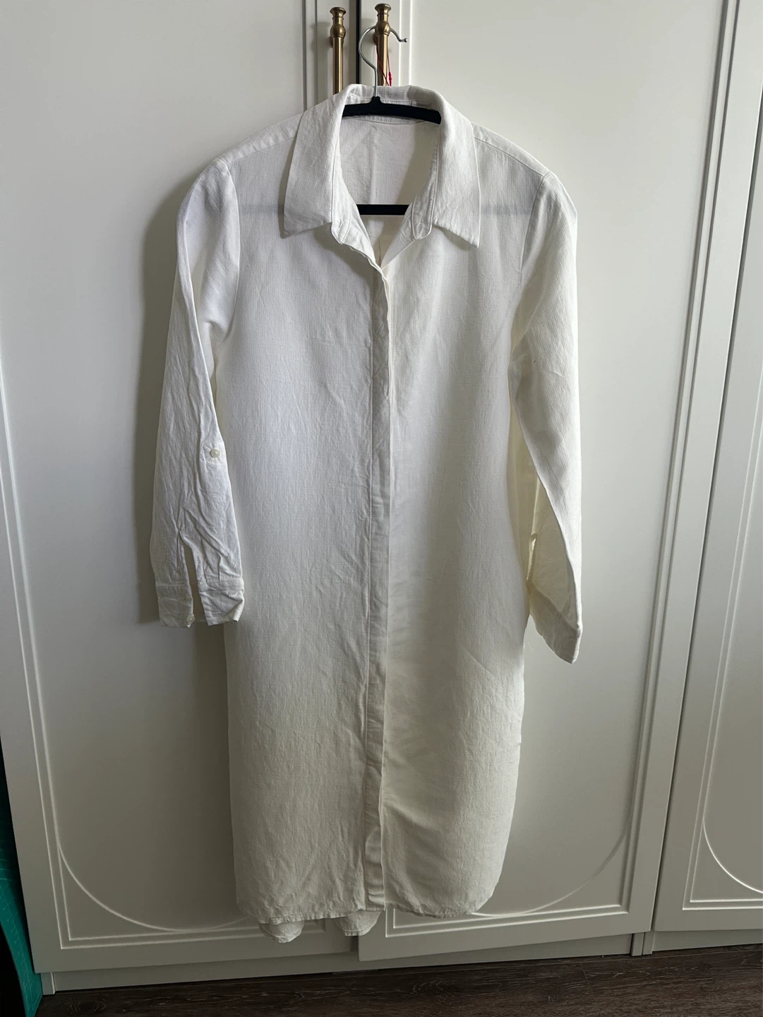 Alice + Olivia White Linen blend Shirt Dress