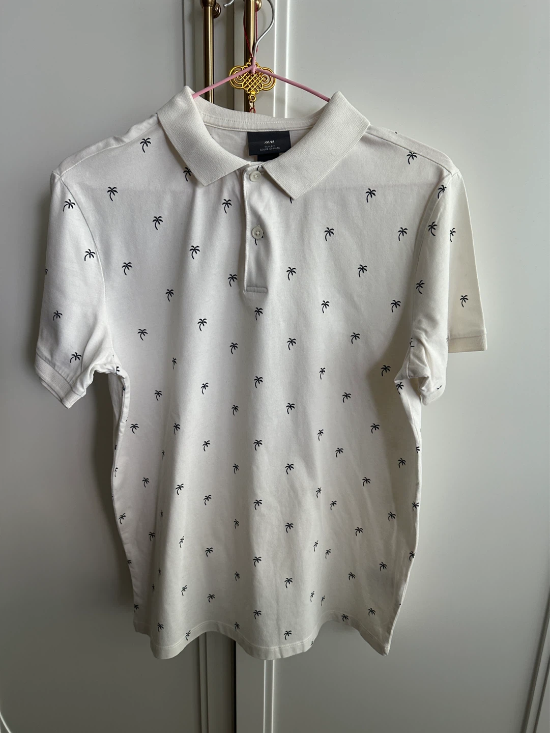 H&M Slim Fit Palm Tree Polo Shirt