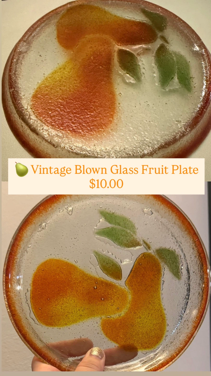 Vintage Blown Glass Fruit Plate