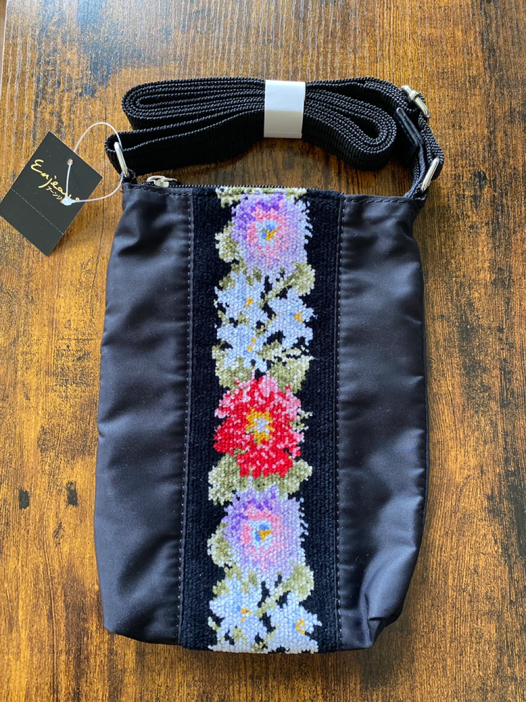 Embroidered Floral Crossbody Bag