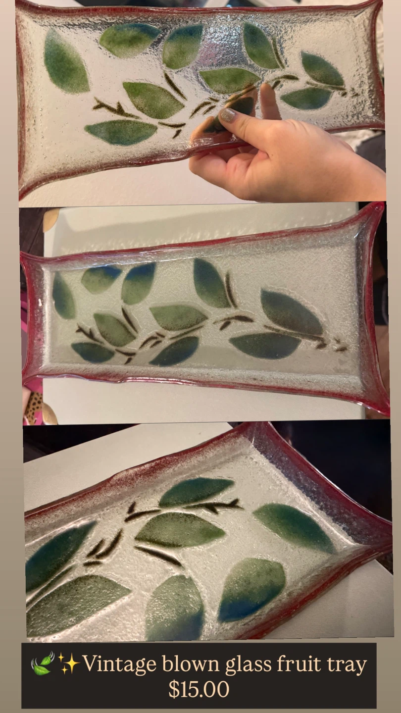 Vintage Blown Glass Fruit Tray