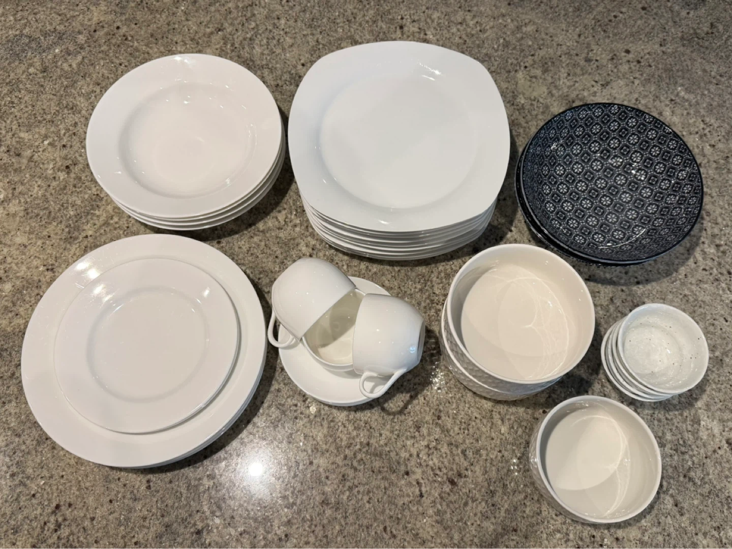 White Porcelain Dinnerware - Plates, Bowls, Cups