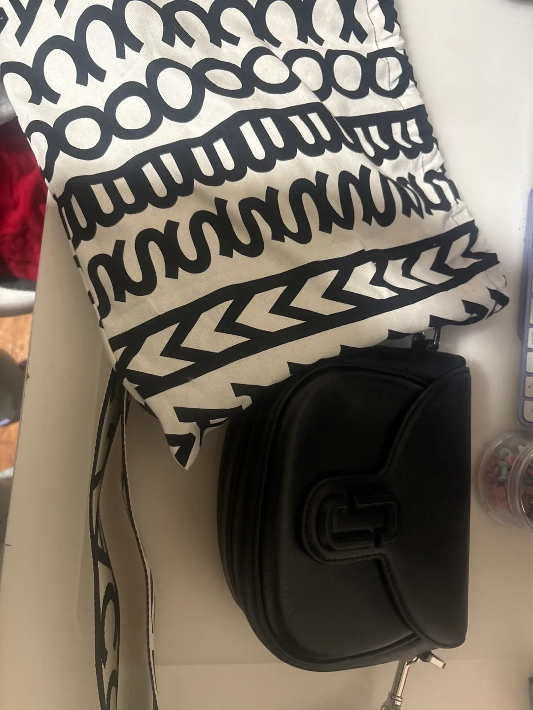 Marc Jacobs Black Leather Saddle Bag