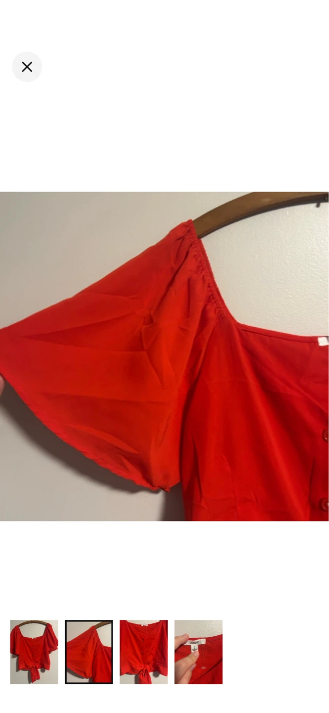 Ardene Red Tie-Front Blouse - photo 2