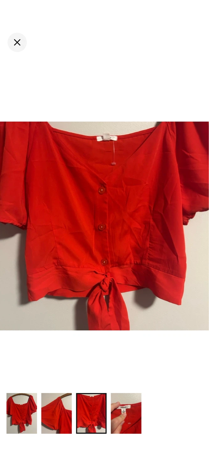 Ardene Red Tie-Front Blouse - photo 3