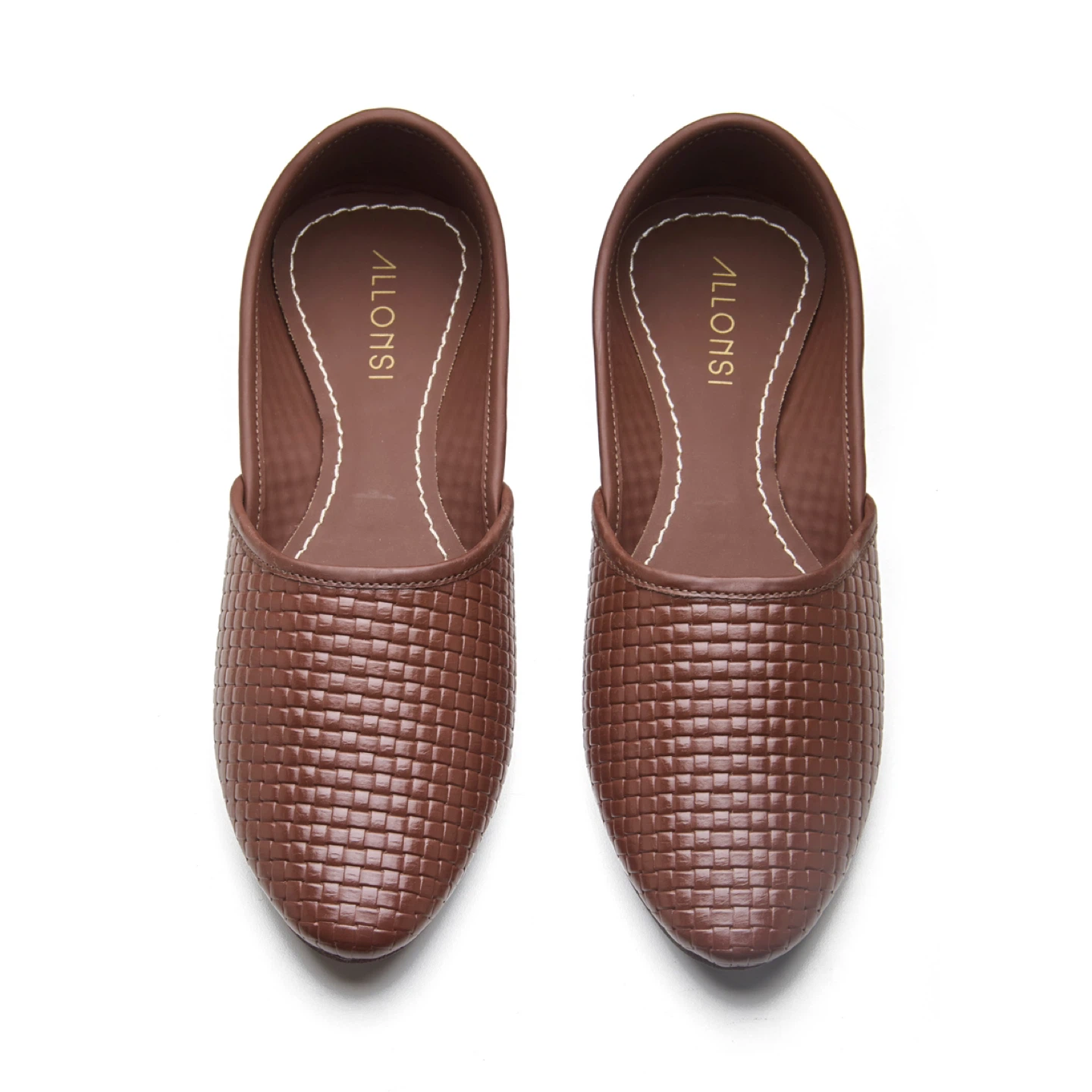 Allonsi Women's Brown Woven Ballet Flats - photo 2