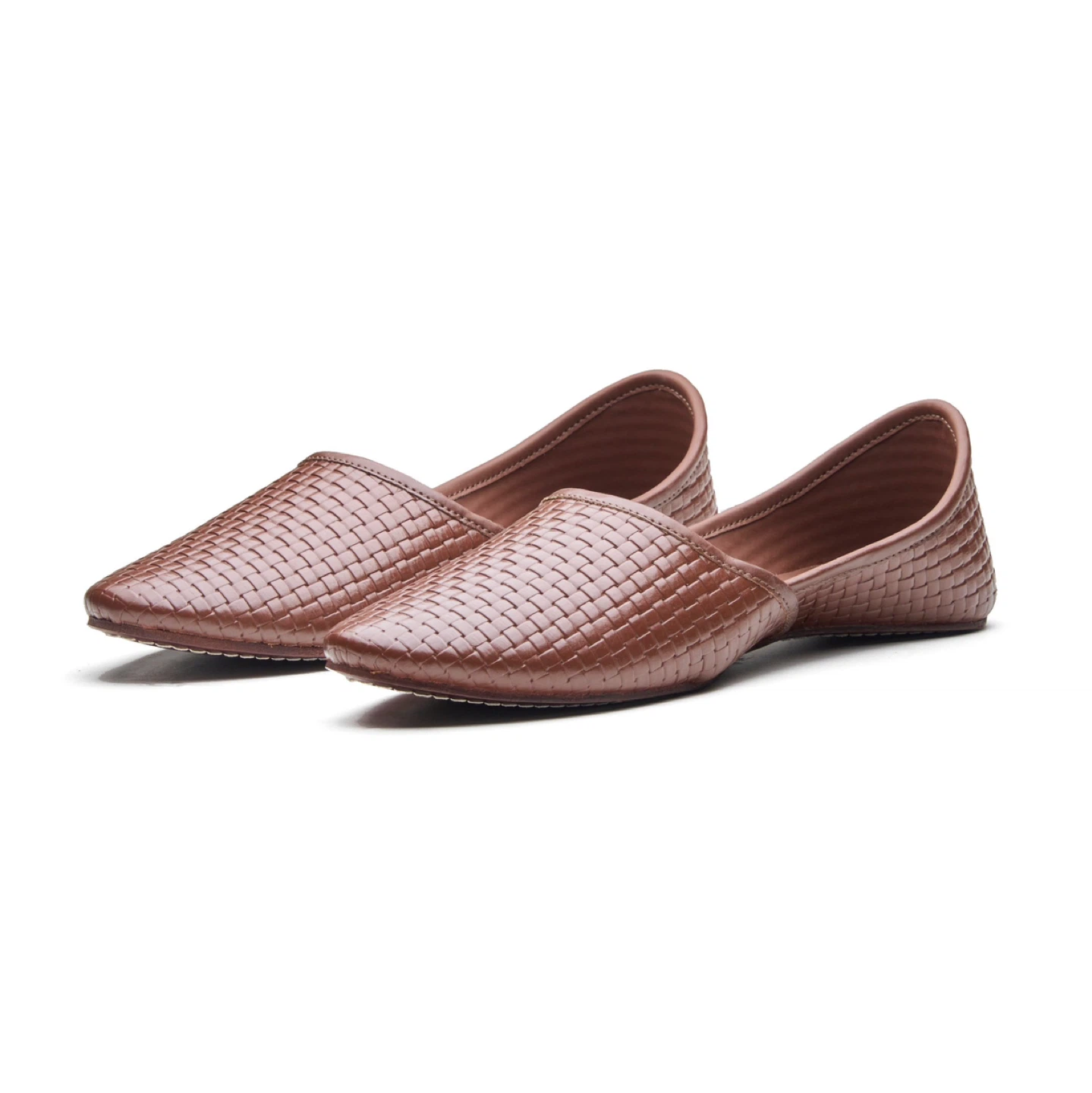 Allonsi Women's Brown Woven Ballet Flats