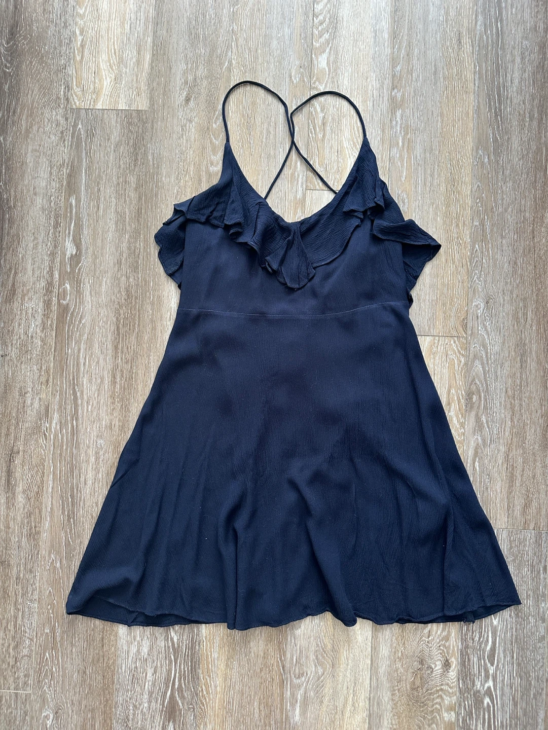 Trendyol Navy Blue Ruffle Detail Mini Dress