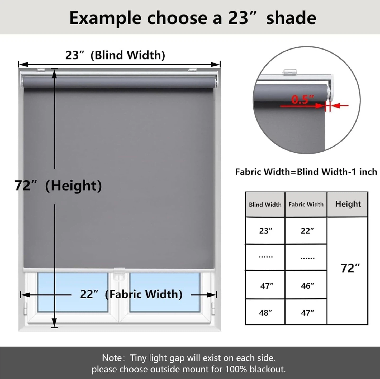 Grey 100% Blackout Roller Shade - photo 5