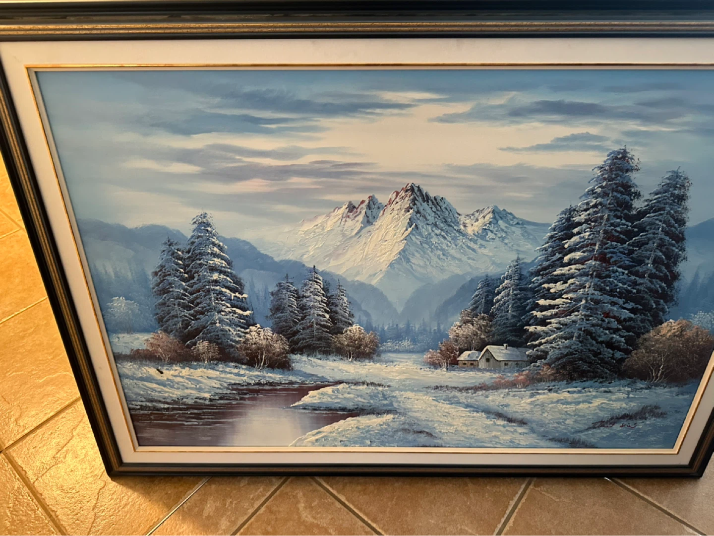 Oil Painting - Winter Mountain Landscape - photo 2