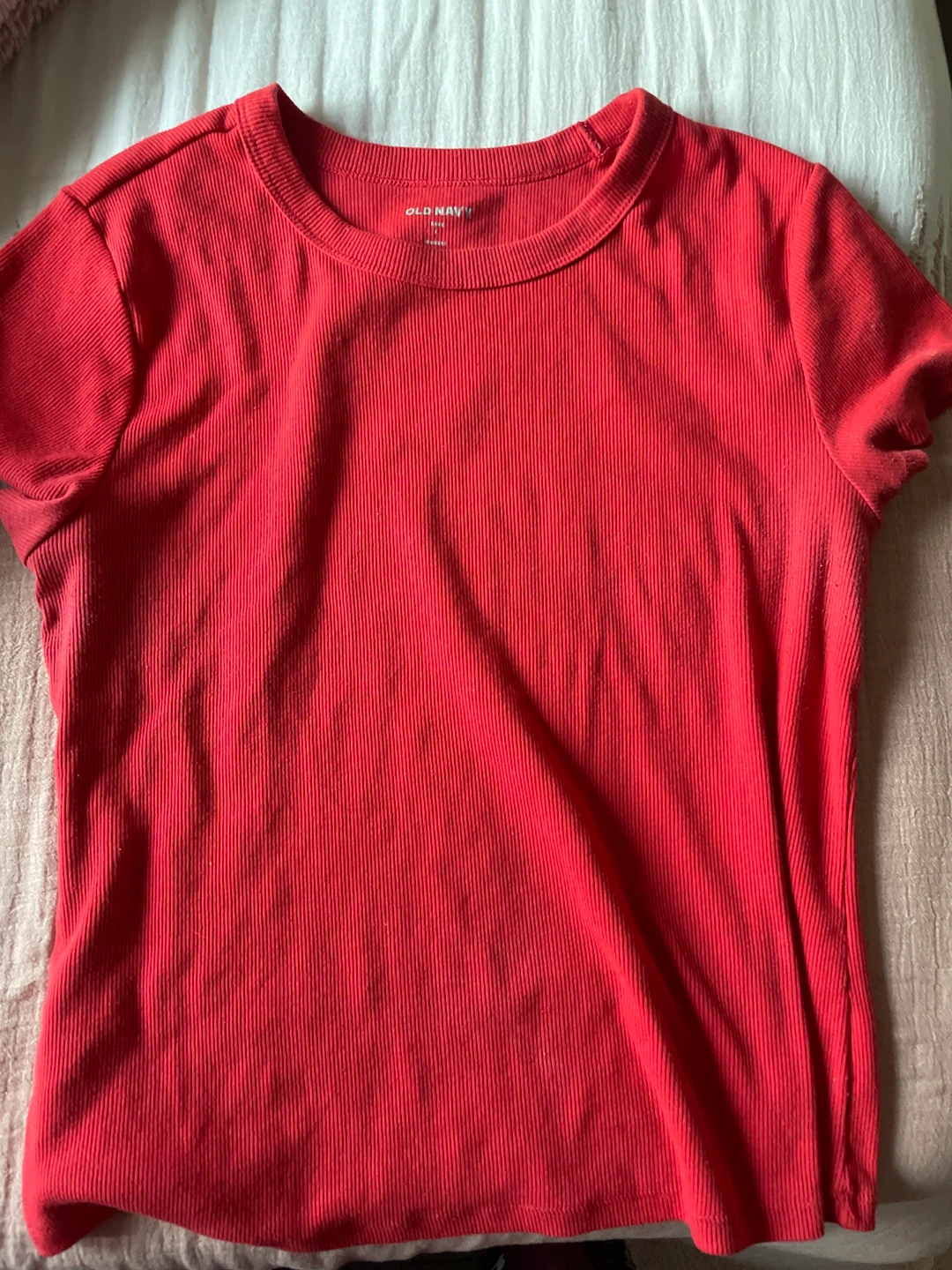 Old Navy Red Ribbed T-Shirt