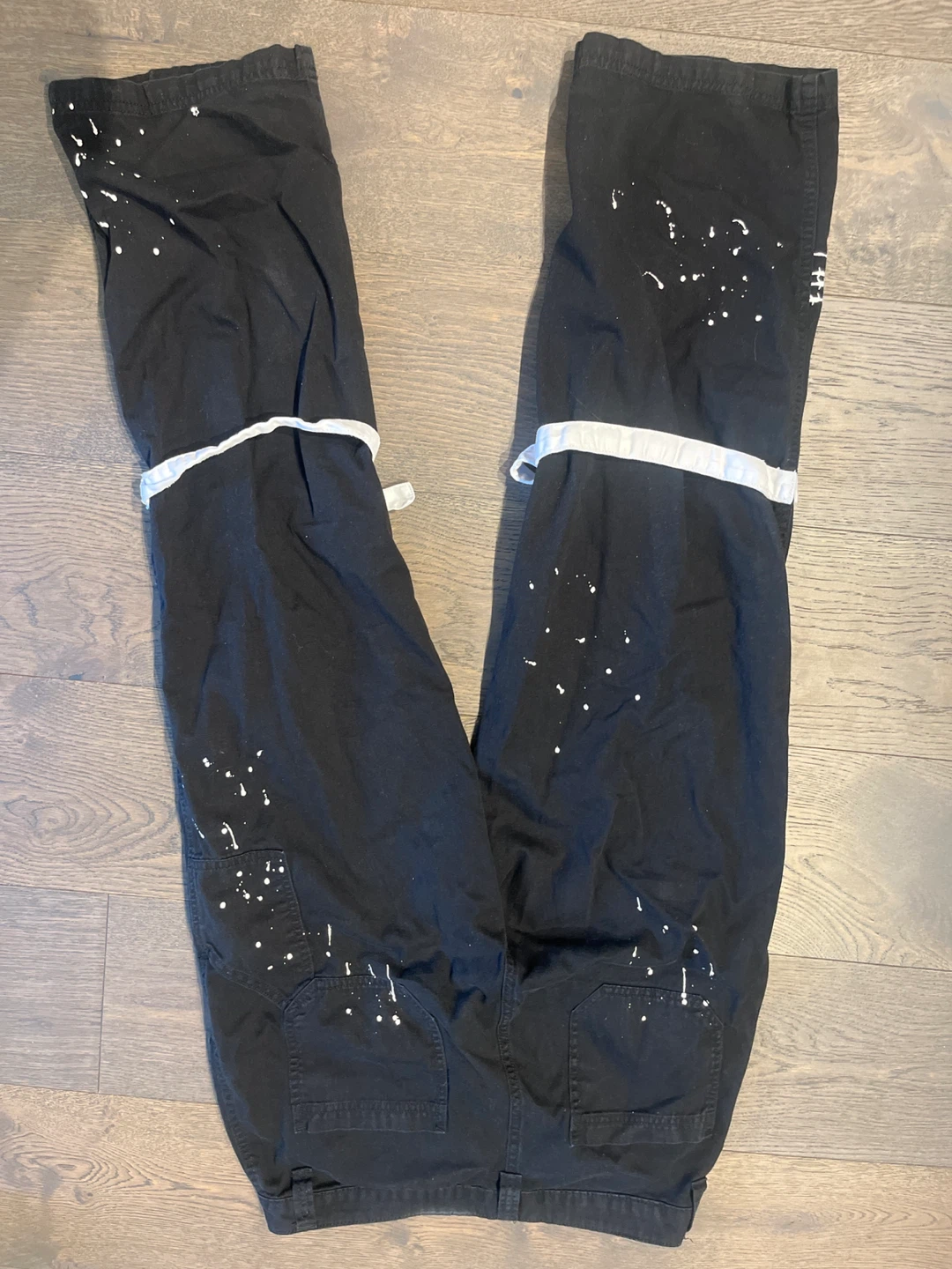 EMO//PUNK//ALT//Black Cargo Pants with Custom Artwork - photo 2