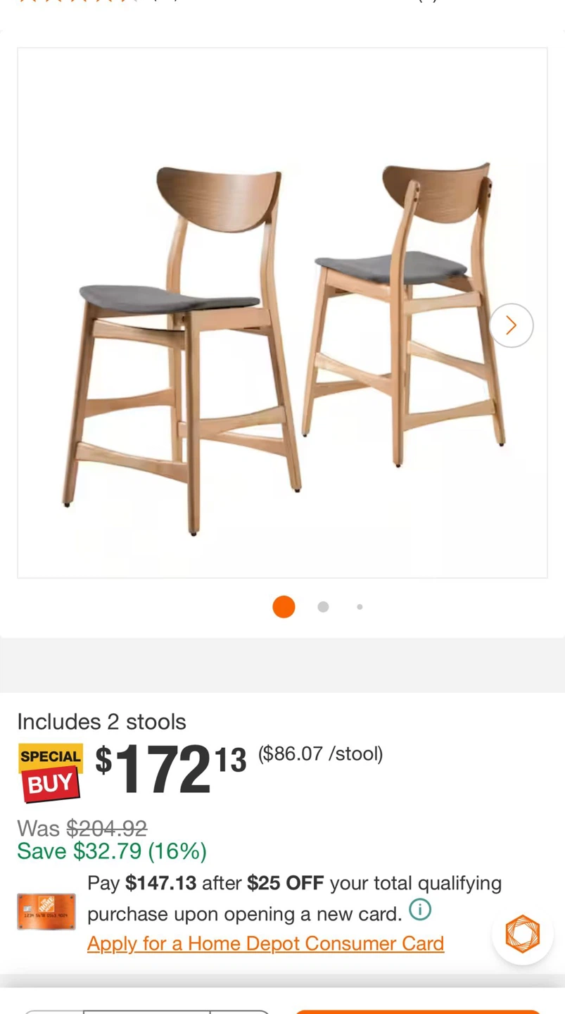 Set of 2 Bar Stools - photo 3