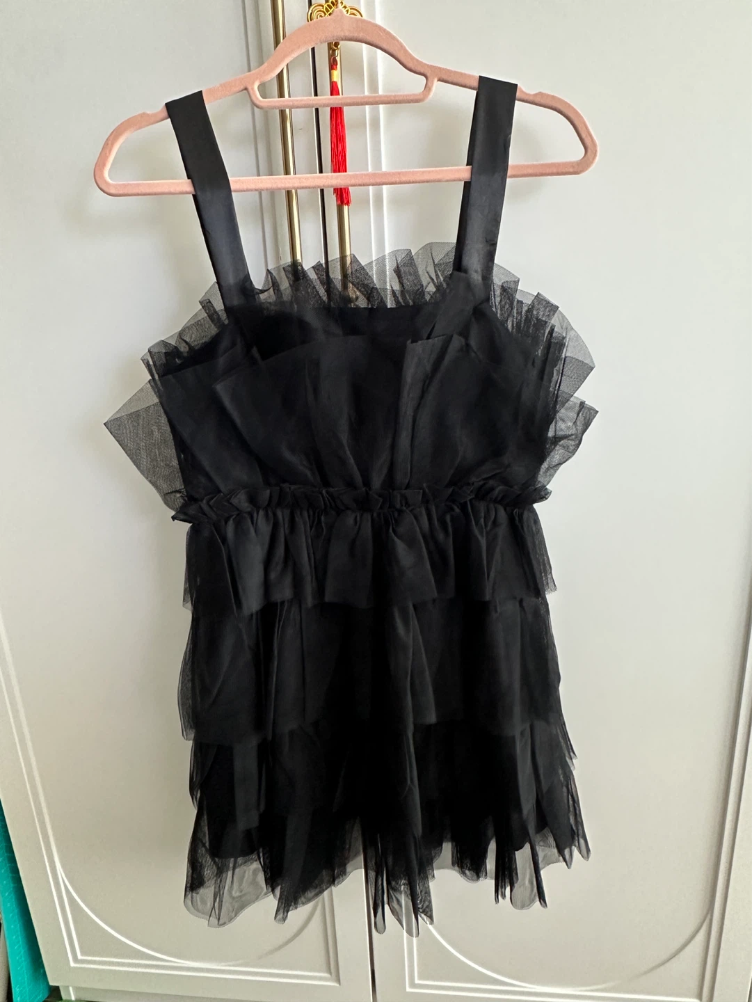Urban Heritage - Black Tulle Tiered Mini Dress