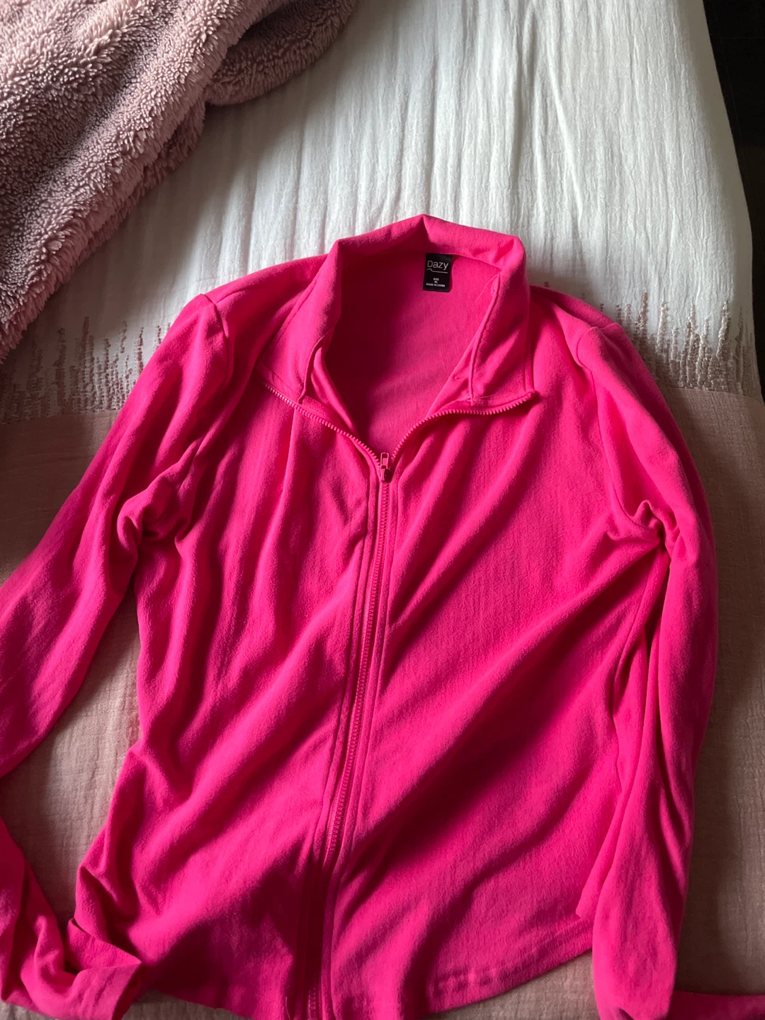 Dazy Pink Zip-Up Fleece Jacket