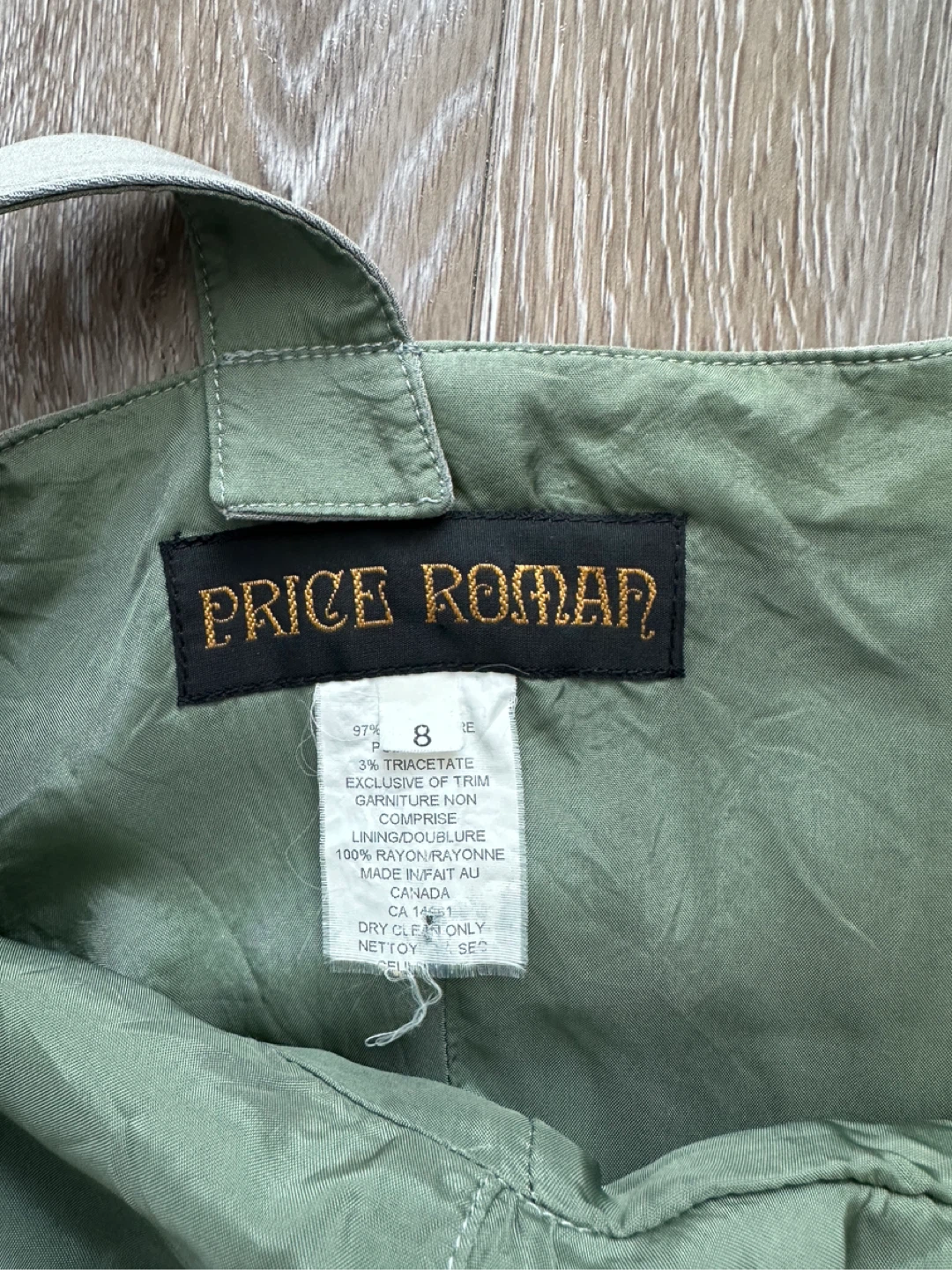 Vintage PRICE ROMAN Sage Green Ruched Dress Size 8 - photo 4