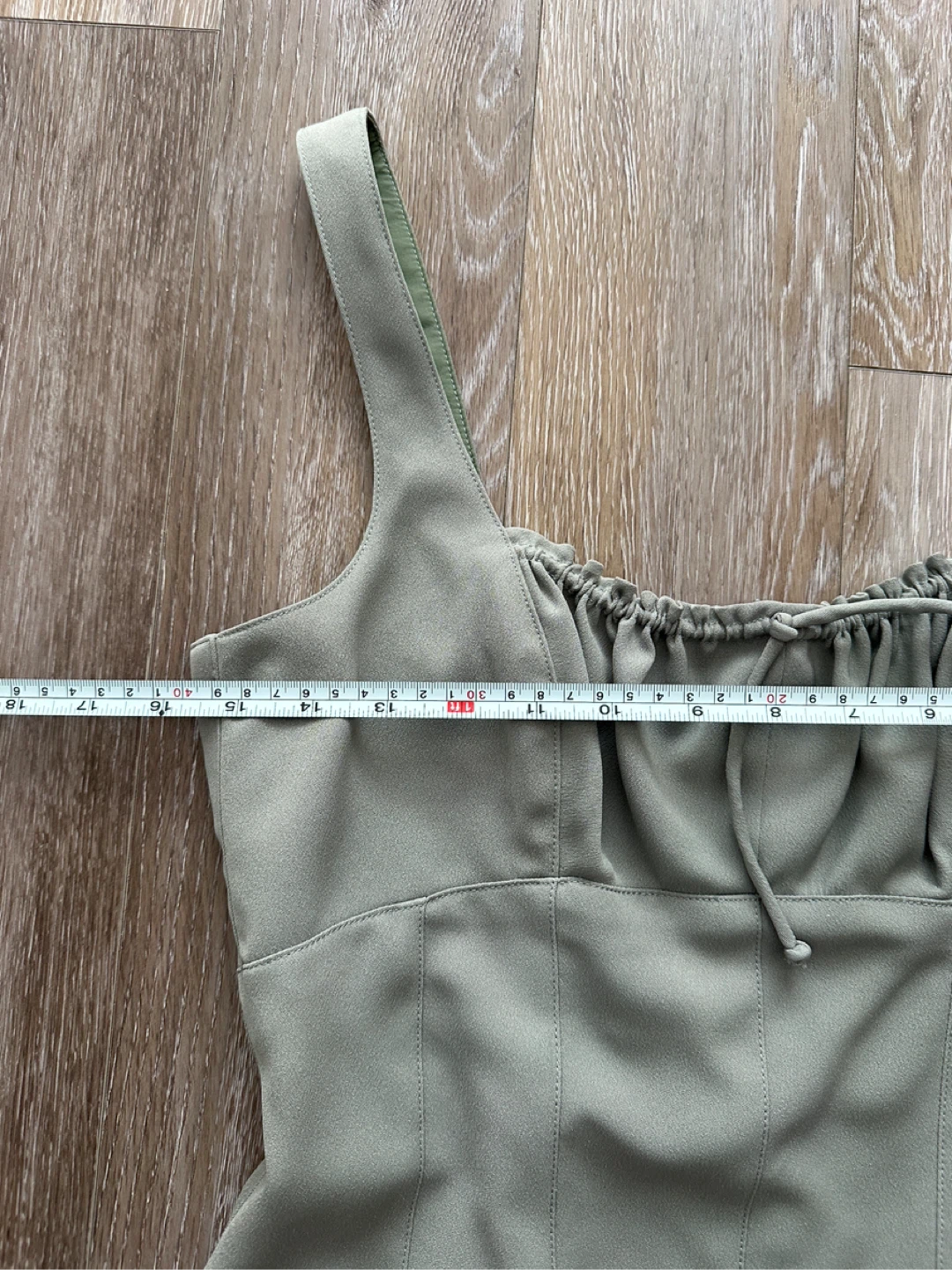 Vintage PRICE ROMAN Sage Green Ruched Dress Size 8 - photo 5