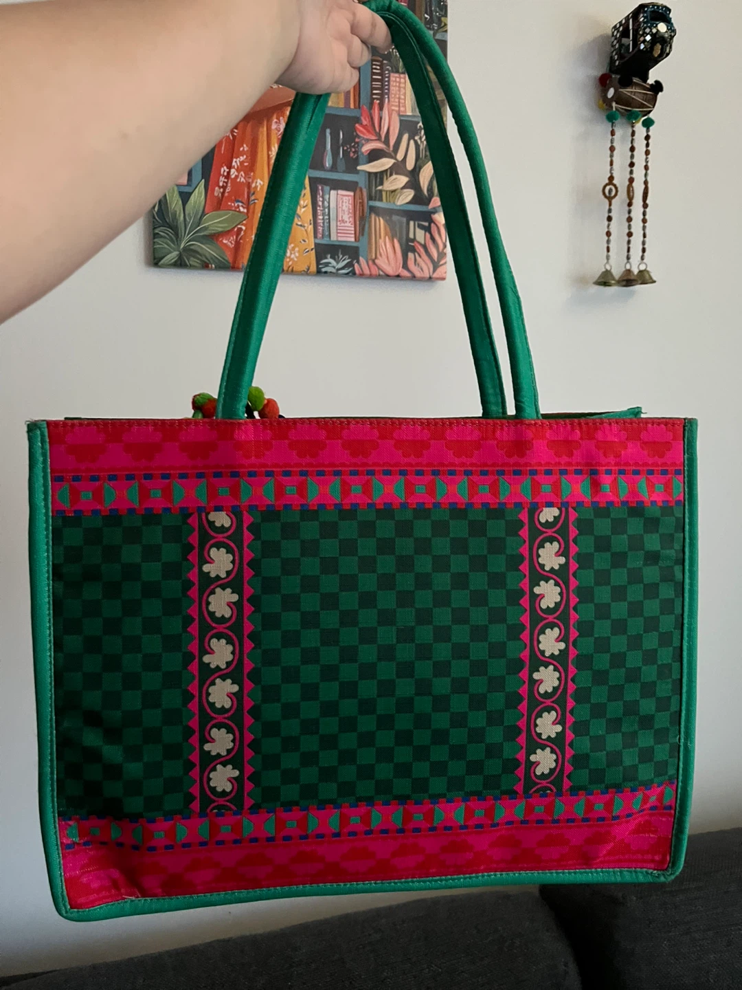 Embroidered Tote Bag with Tassel Charm - photo 5