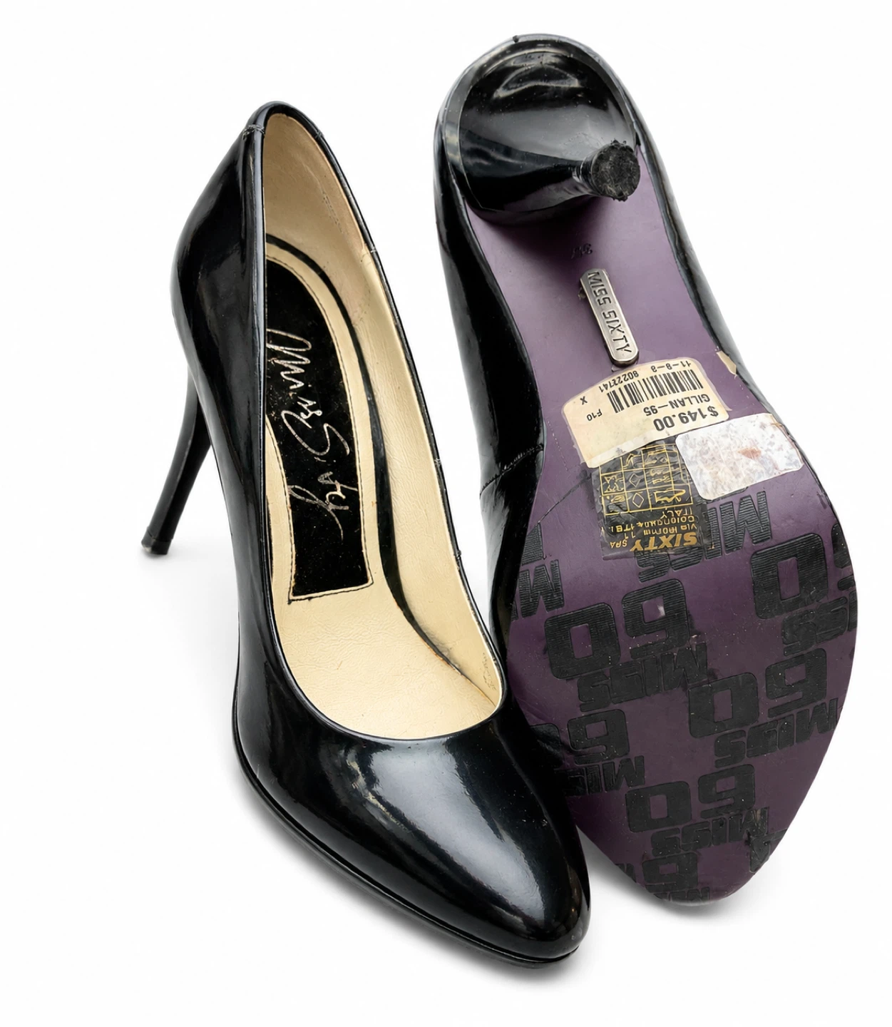 Miss Sixty Black Patent Leather Heels
