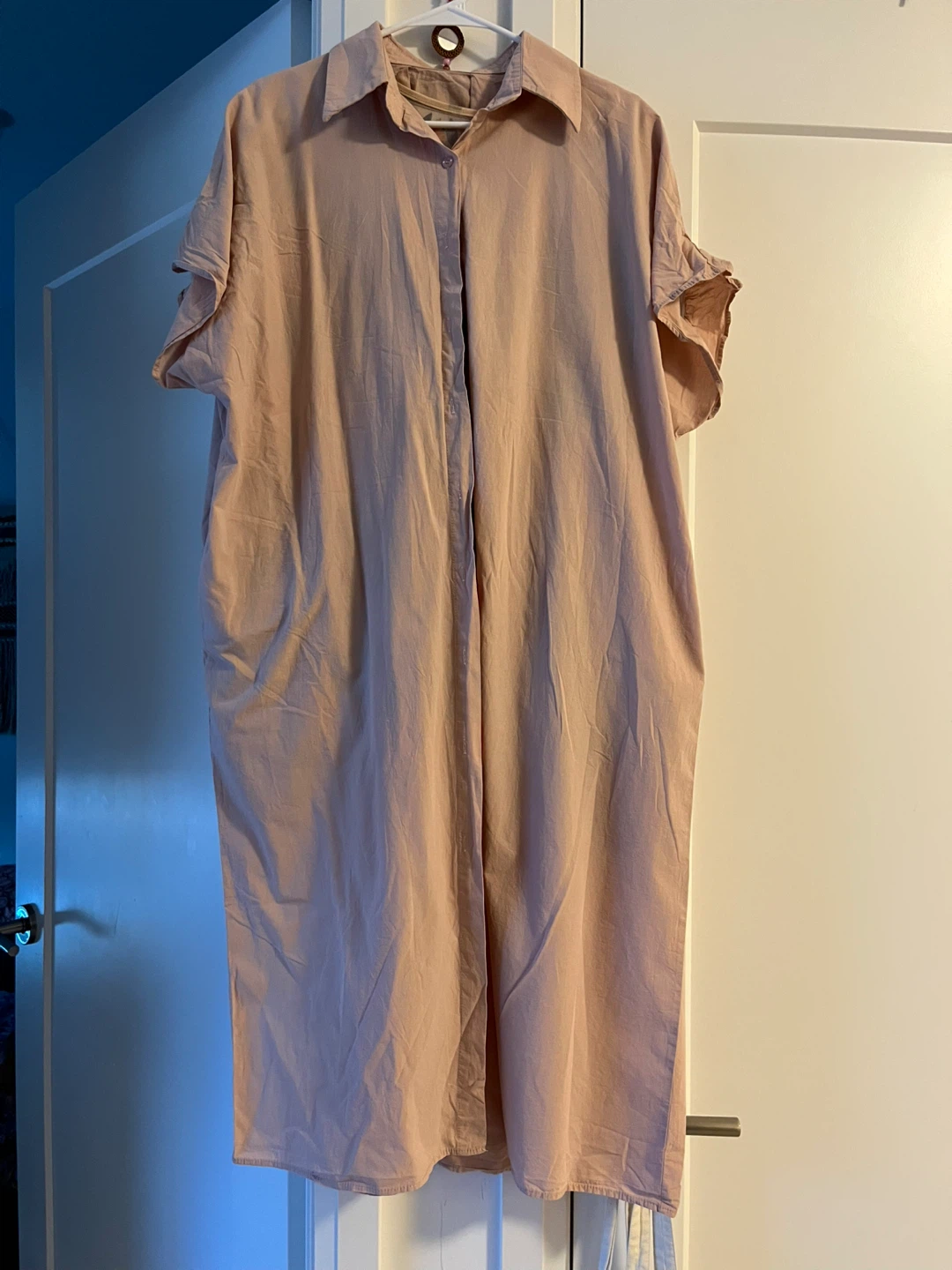 Pink Button-Up Midi Dress