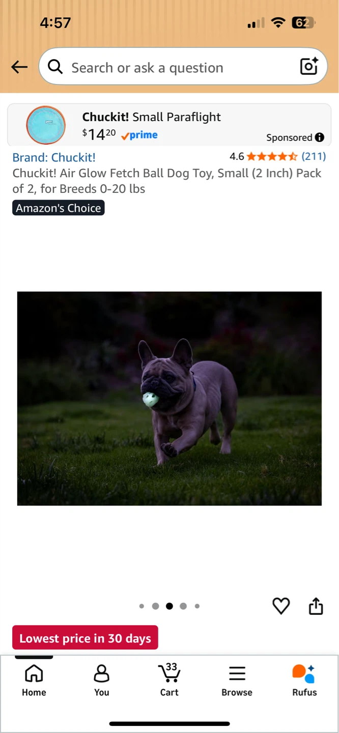 Chuckit! Air Glow Fetch Ball Dog Toy (2 Pack) - photo 4