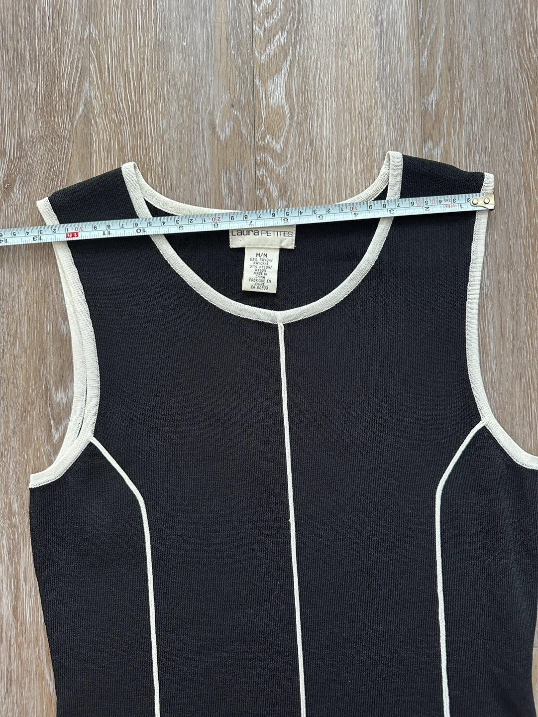Vintage Laura Petites Black Sleeveless Top M/M - photo 4