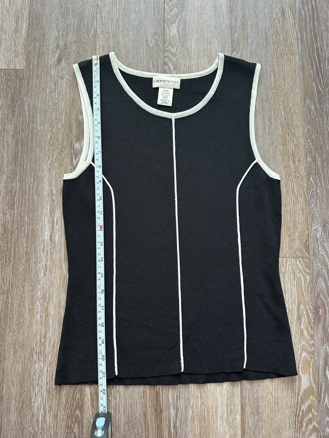 Vintage Laura Petites Black Sleeveless Top M/M - photo 3