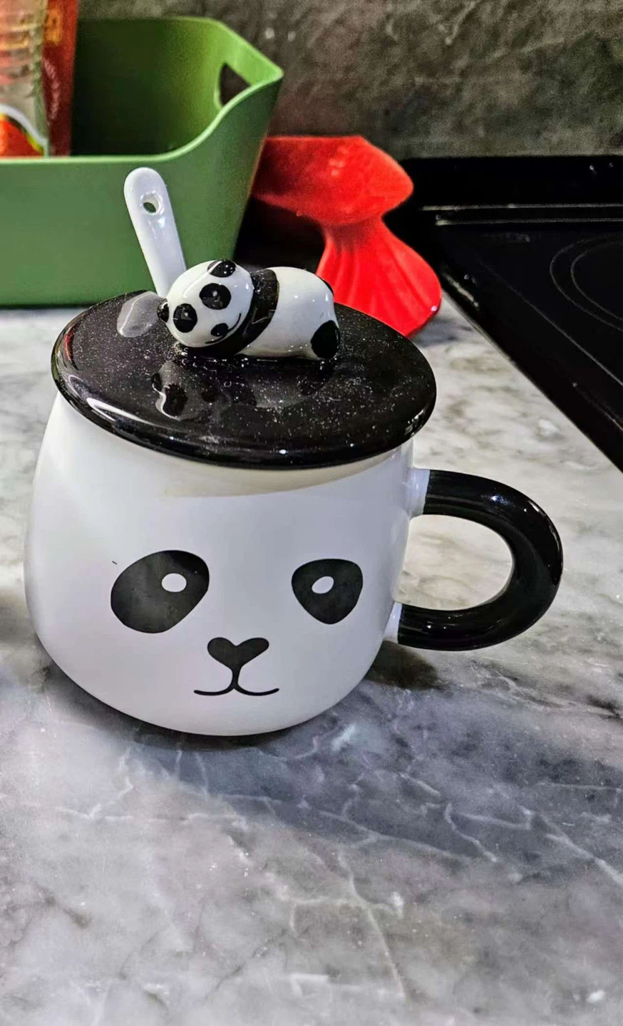Cute Panda Mug with Lid and Spoon - NEED TO SELL EVERYTHING