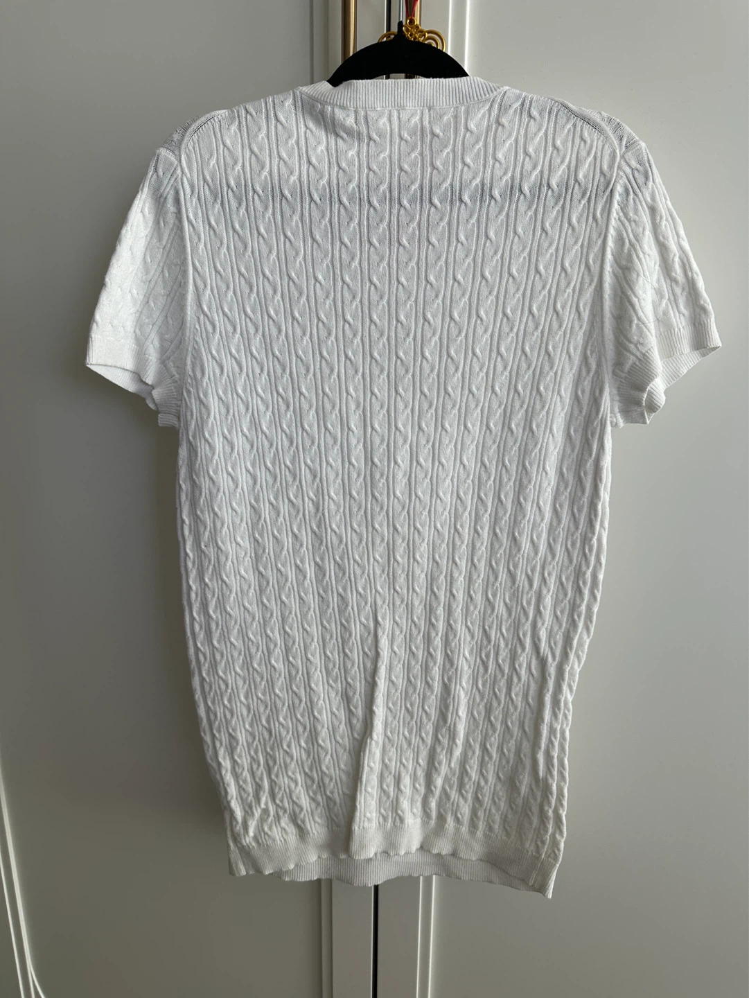 Banana Republic fine Cable Knit Short Sleeve White Top - photo 2