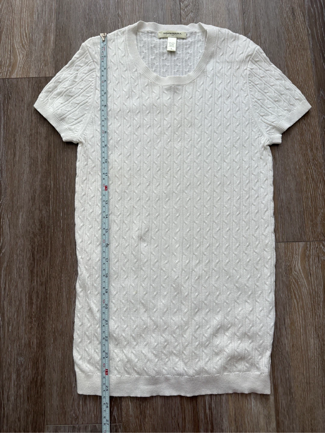 Banana Republic fine Cable Knit Short Sleeve White Top - photo 3