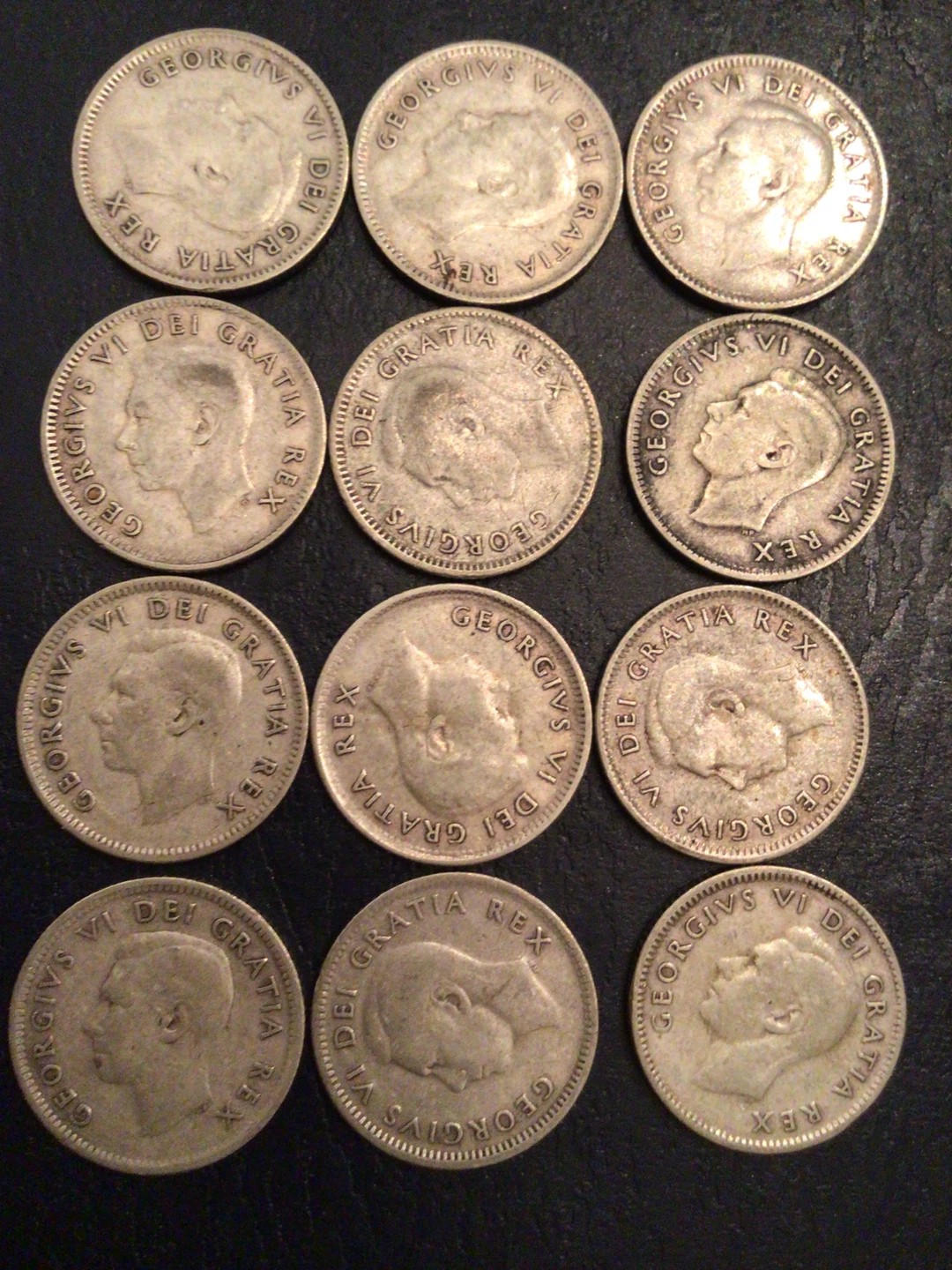 Collection of 12 Canadian 10 Cent Coins
