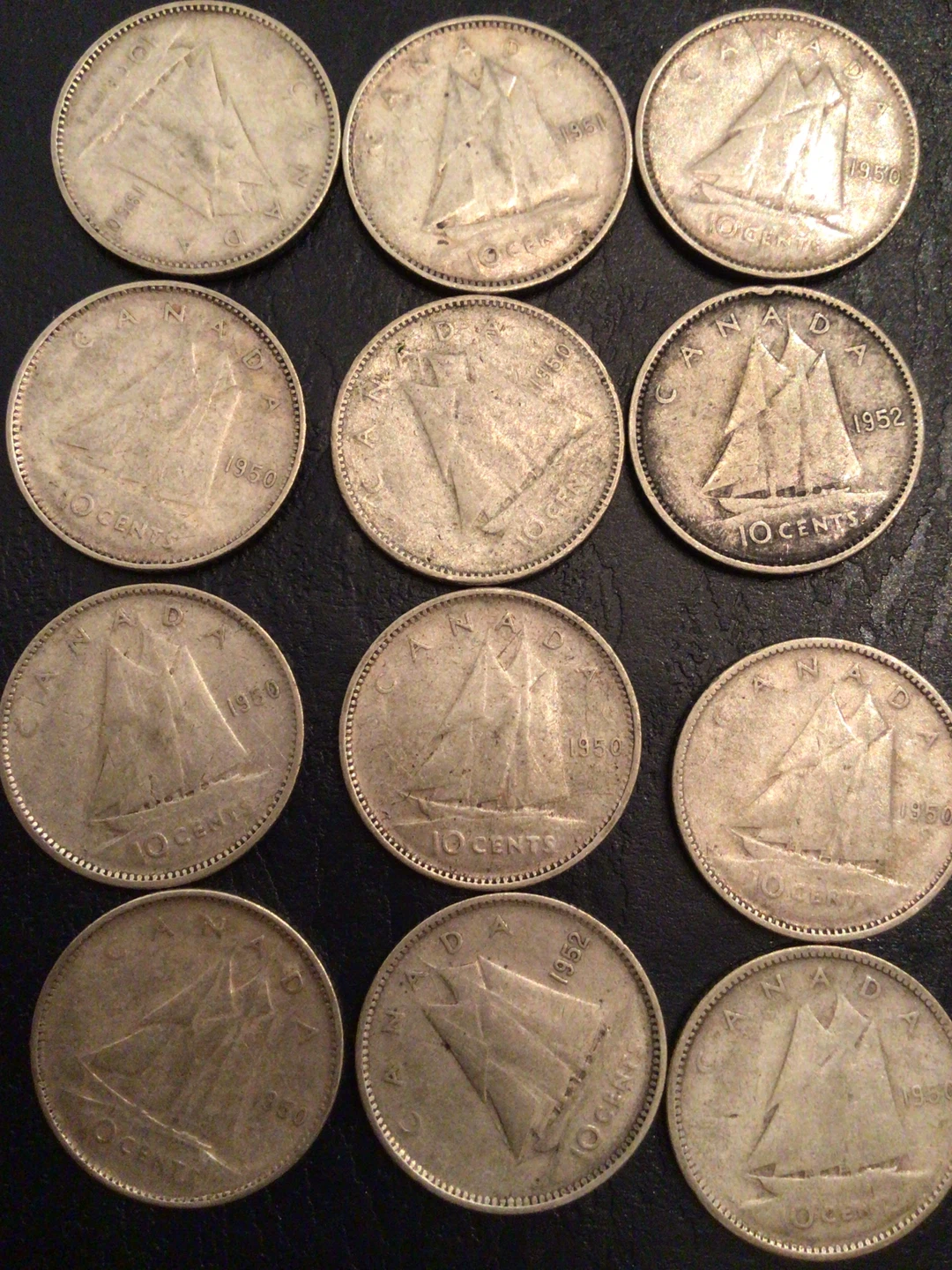 Collection of 12 Canadian 10 Cent Coins - photo 2