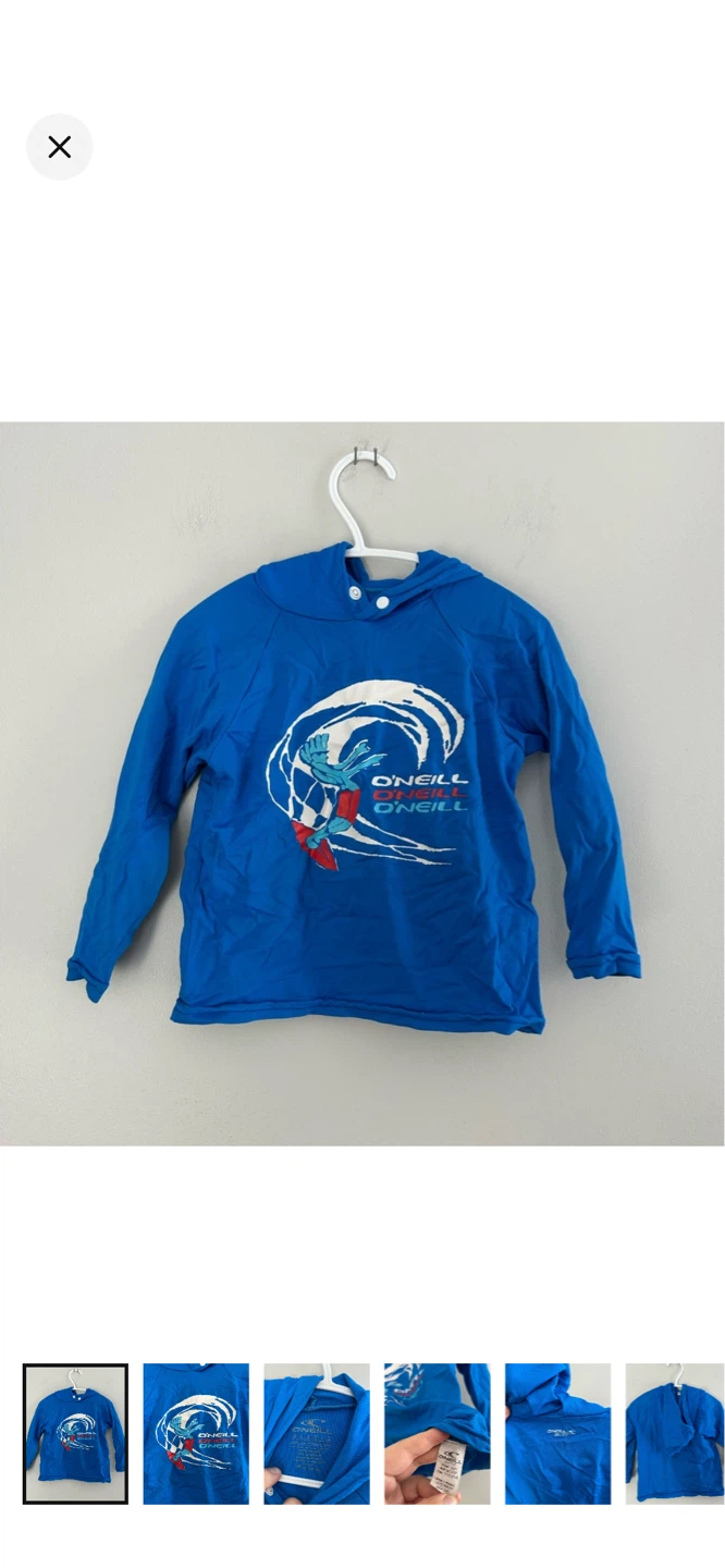 O'Neill Blue Rash Guard Swim Shirt with Hood