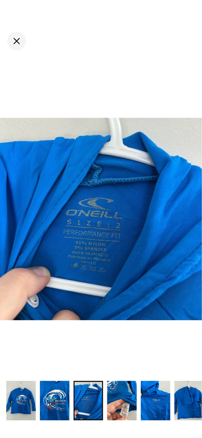 O'Neill Blue Rash Guard Swim Shirt with Hood - photo 3