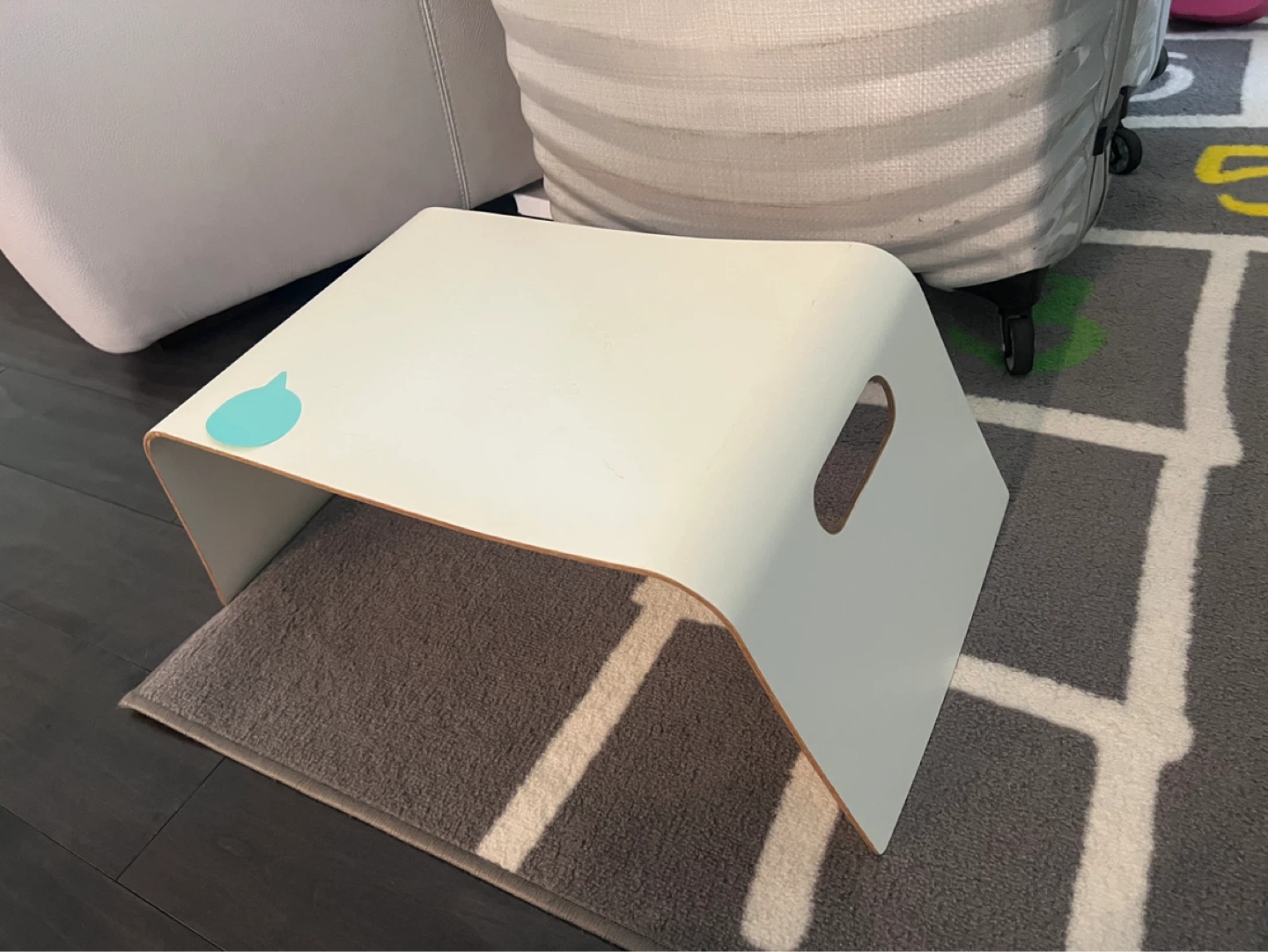 White Bentwood Stool / Side Table