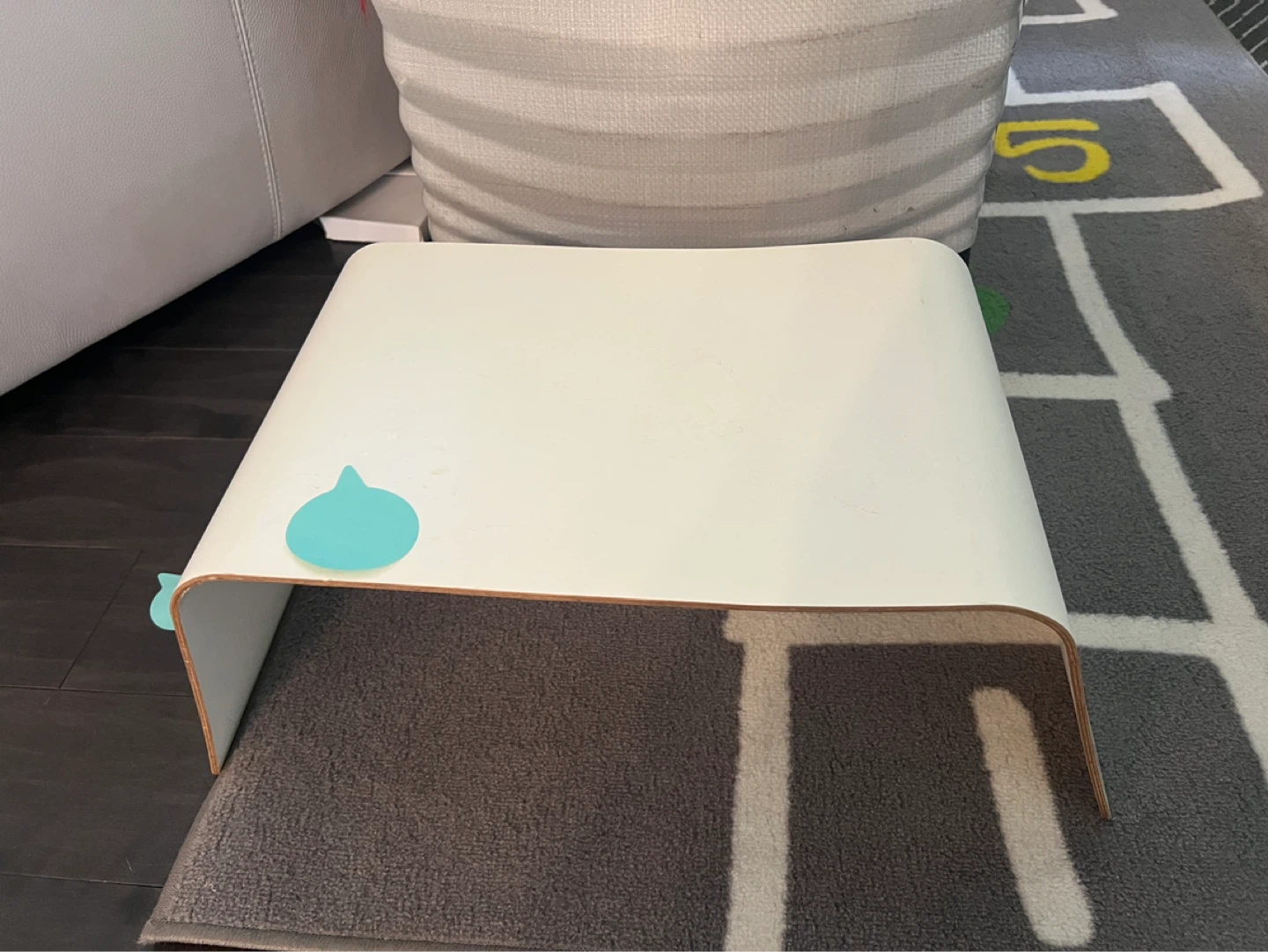 White Bentwood Stool / Side Table - photo 2