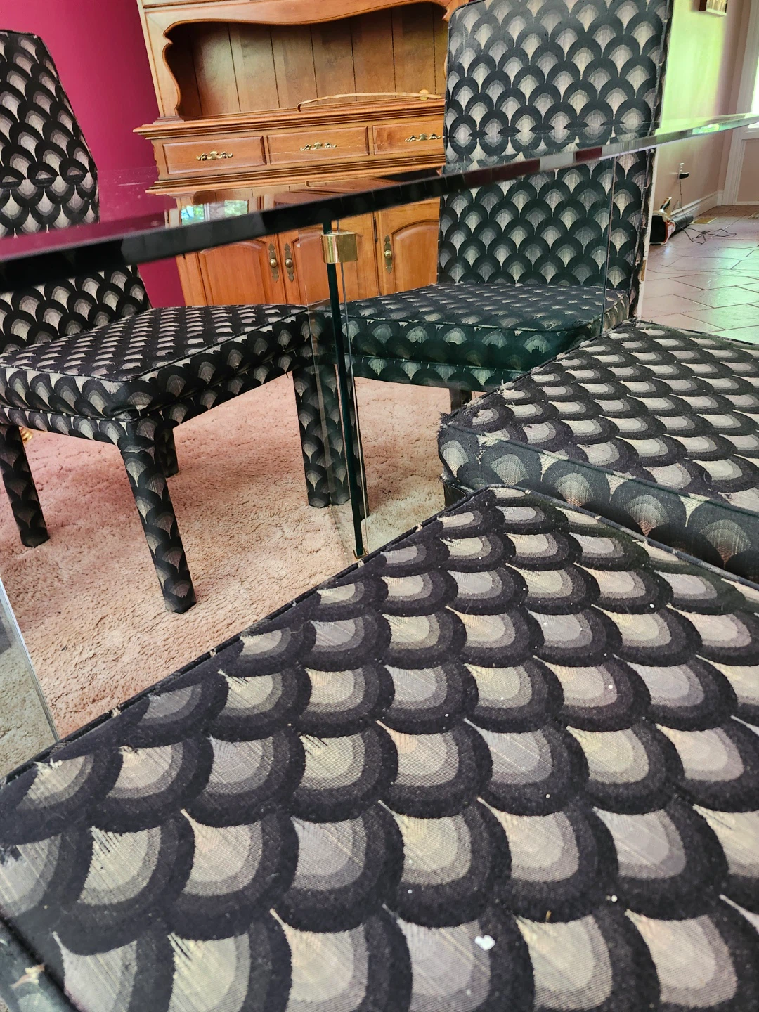 Glass Dining Table with 6 Chairs - photo 2