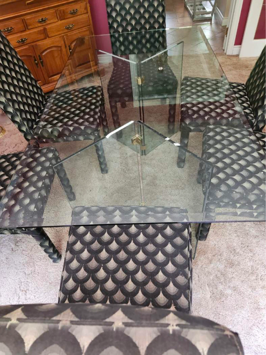 Glass Dining Table with 6 Chairs - photo 3
