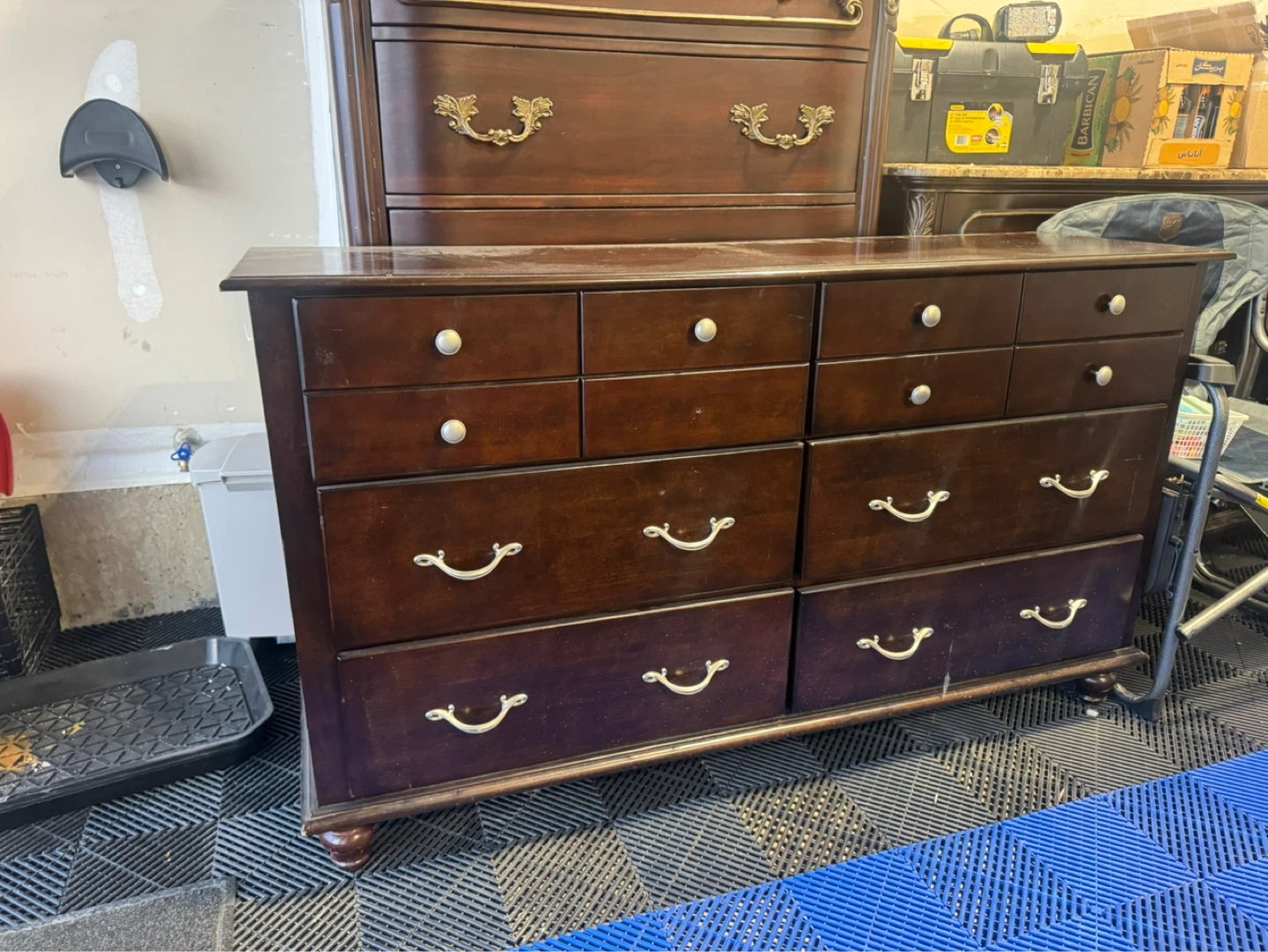 Dark Wood Dresser with 8 Drawers - photo 2