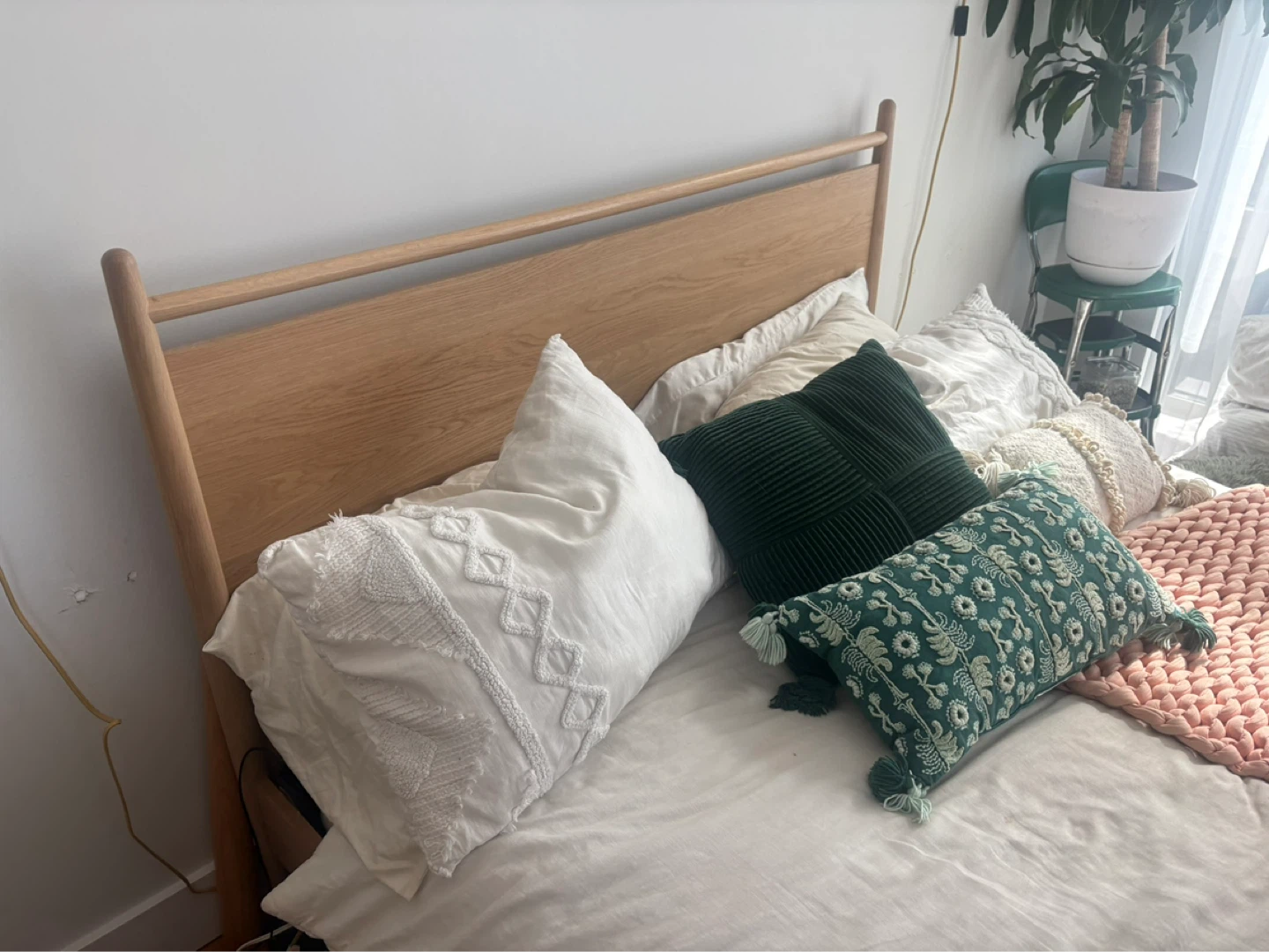 Article Lenia Queen Panel Bed - White Oak - photo 2