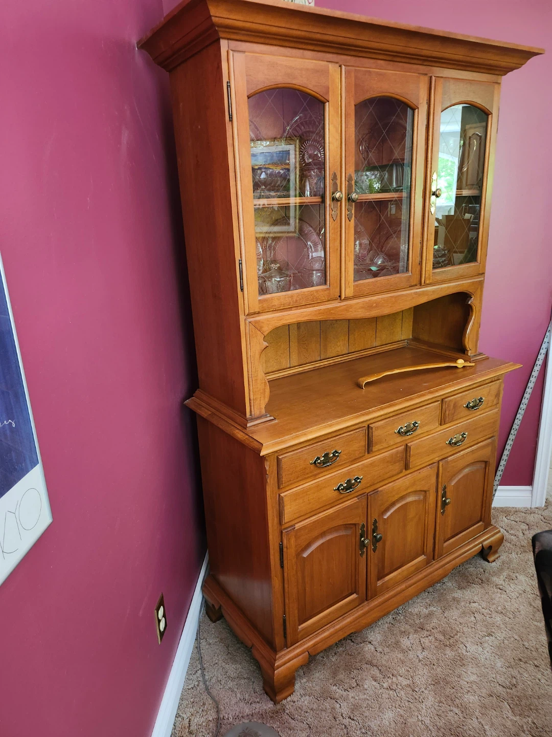 Wooden China Cabinet with Glass Doors - photo 2