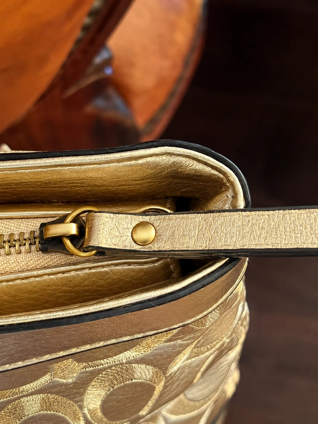 Coach Gold Monogram Tote Bag - photo 3