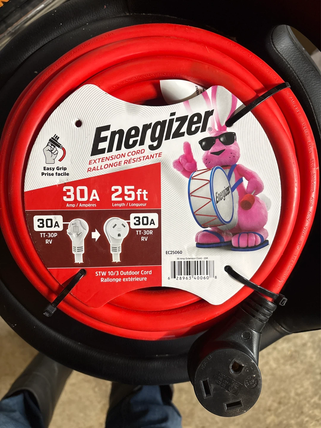 Energizer 30A 25ft Outdoor Extension Cord