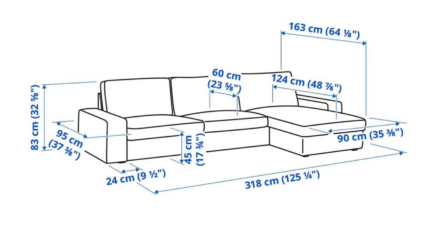 IKEA Kivik Sofa with Chaise Lounge - photo 4