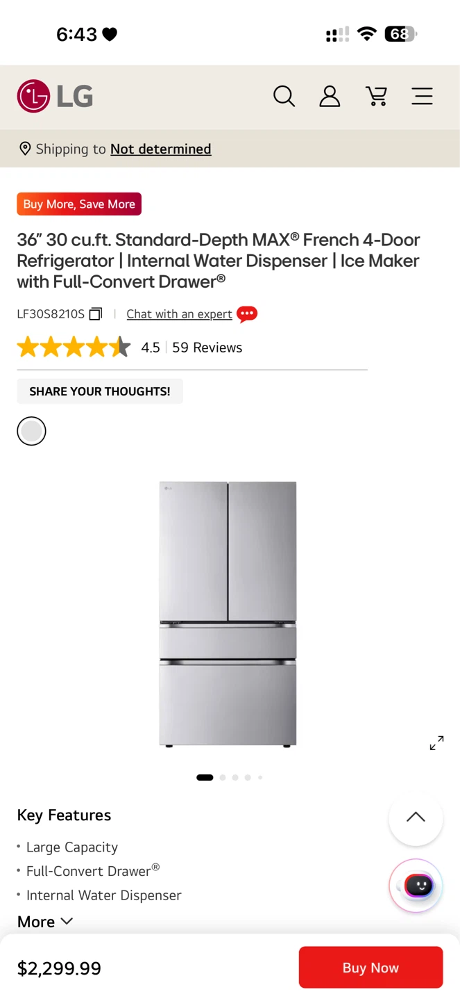 LG 36" French Door Refrigerator - 30 cu.ft. - photo 2