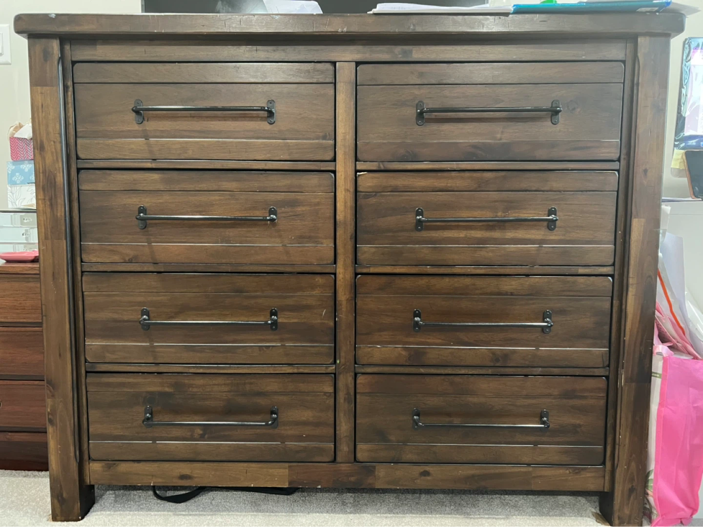 Solid Wood Dresser with 8 Drawers