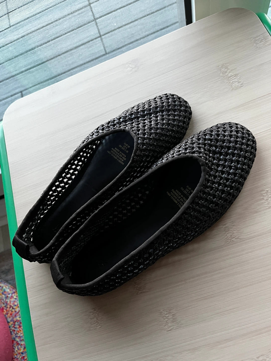 Braided brown ballet flats