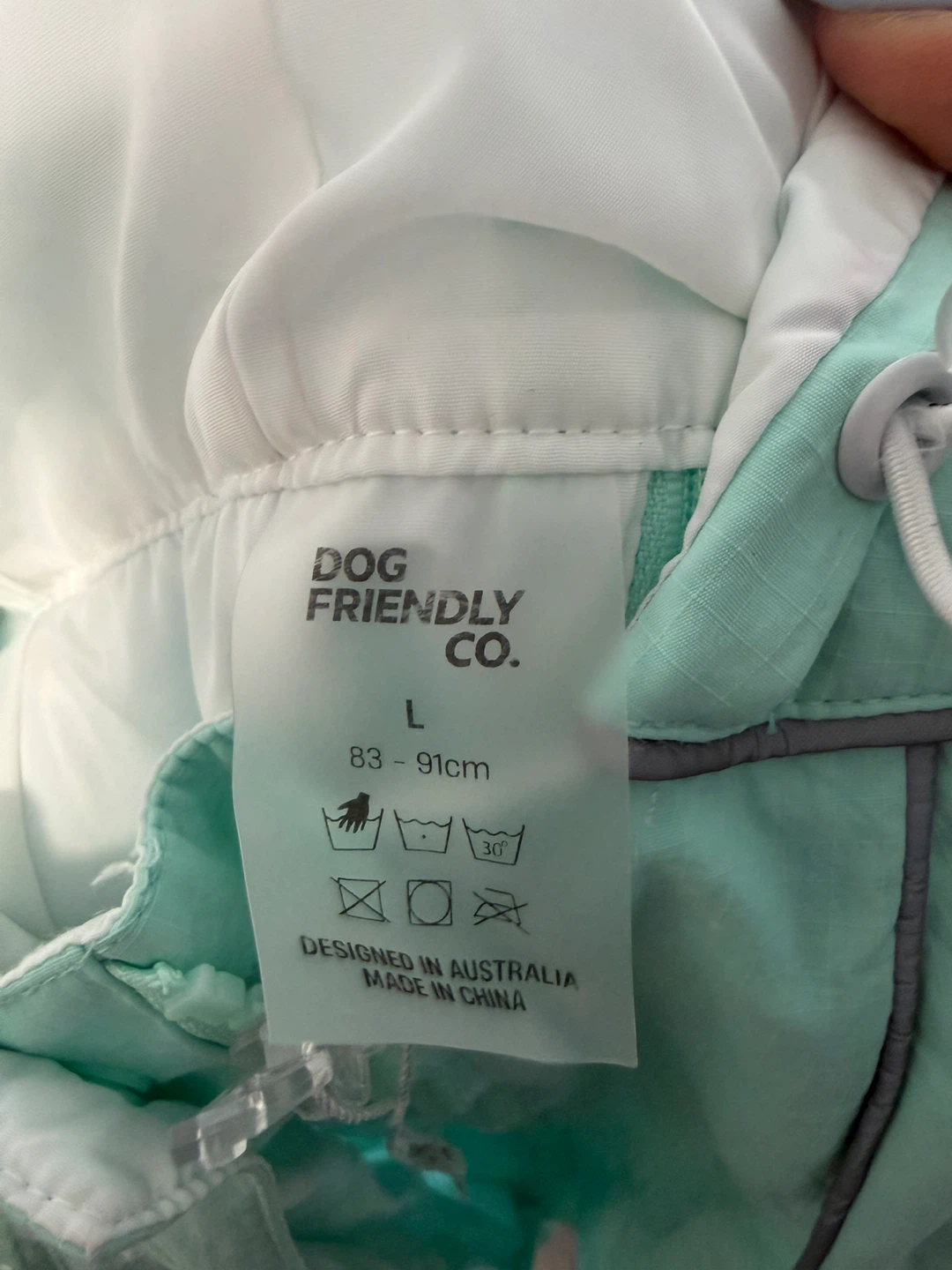 Dog Friendly Co. Mint Green Dog Raincoat Size L - photo 3