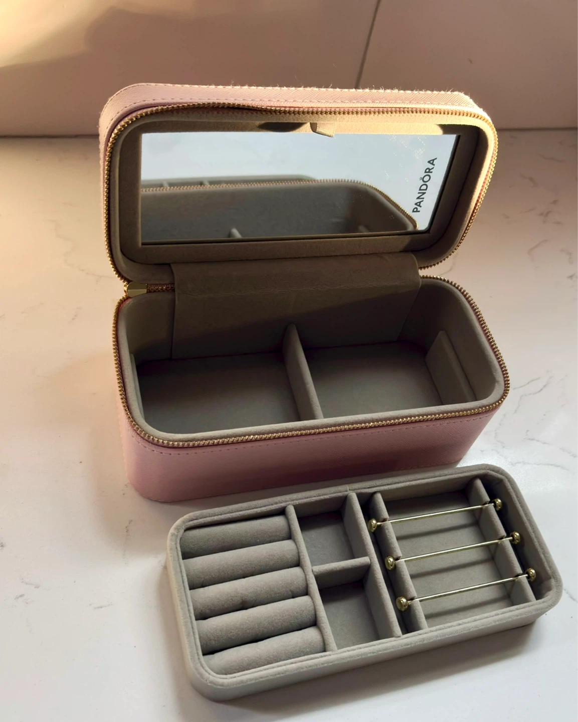 Pandora Pink Jewelry Travel Case with Mirror - photo 3