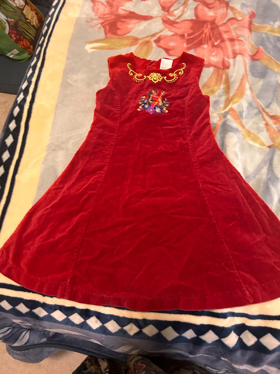 Disney Store Red Velour Elena of Avalor Dress Size 7/8